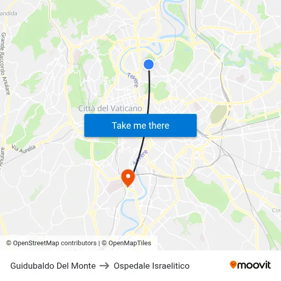 Guidubaldo Del Monte to Ospedale Israelitico map