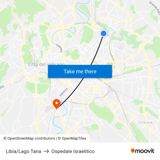 Libya/Lake Tana to Israelitic Hospital map