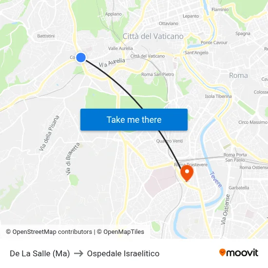 De La Salle (MA) to Israelitic Hospital map