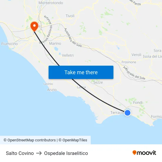 Salto Covino to Ospedale Israelitico map