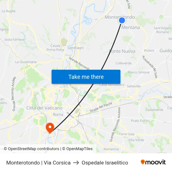 Monterotondo | Corsica Street to Israelitic Hospital map
