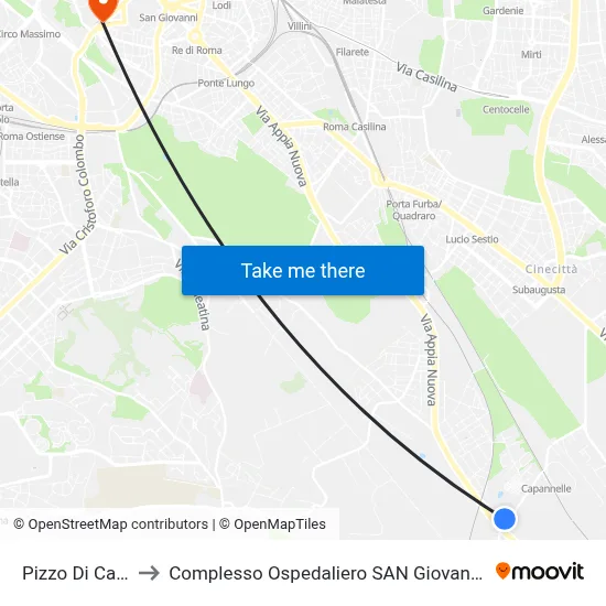 Pizzo Di Calabria to San Giovanni Addolorata Hospital Complex map