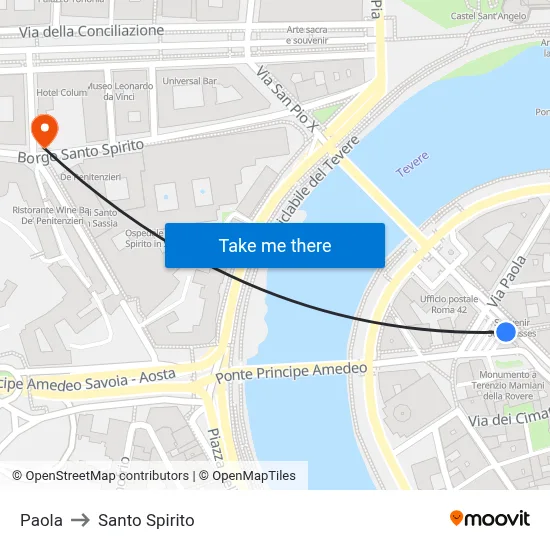 Paola to Santo Spirito map