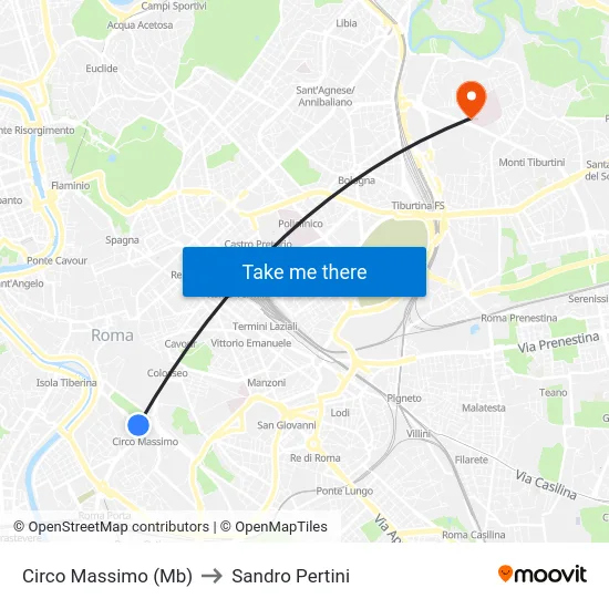 Circo Massimo (Mb) to Sandro Pertini map