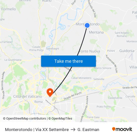 Monterotondo | Via XX Settembre to G. Eastman map