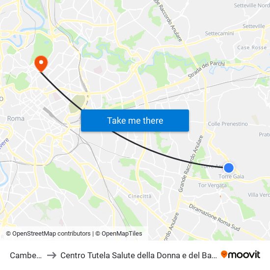 Cambellotti to Centro Tutela Salute della Donna e del Bambino S. Anna map