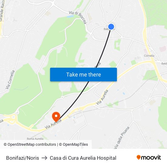 Bonifazi/Noris to Casa di Cura Aurelia Hospital map