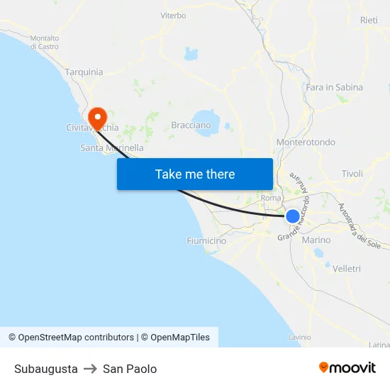 Subaugusta to San Paolo map