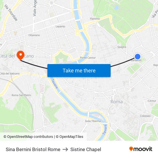 Sina Bernini Bristol Rome to Sistine Chapel map