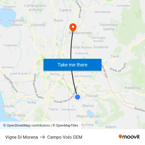 Vigne Di Morena to GEM Flight Field map