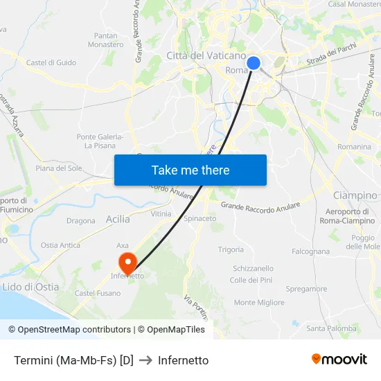 Termini (Ma-Mb-Fs) [D] to Infernetto map