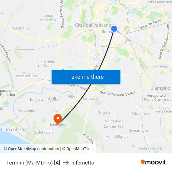 Termini (Ma-Mb-Fs) [A] to Infernetto map