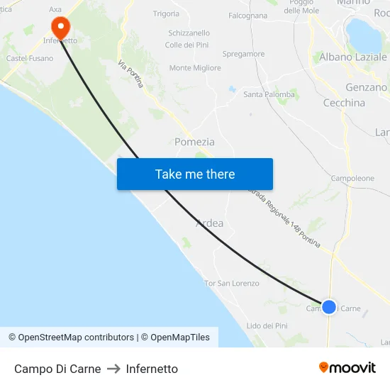 Campo Di Carne to Infernetto map