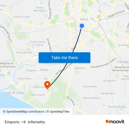 Emporium to Infernetto map