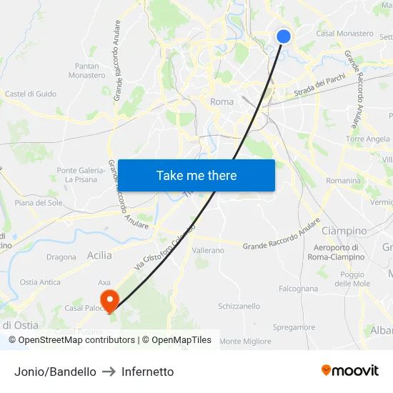 Jonio/Bandello to Infernetto map