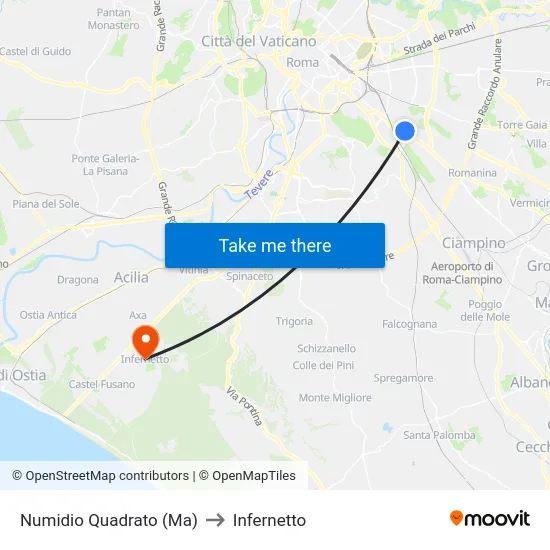 Numidio Quadrato (Ma) to Infernetto map
