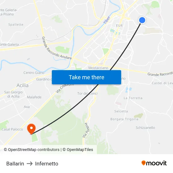 Ballarin to Infernetto map