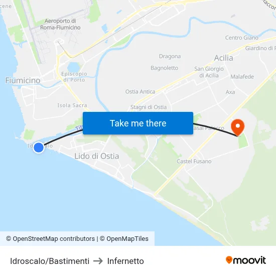 Seaplane Base/Bastimenti to Infernetto map
