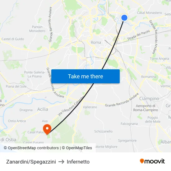 Zanardini/Spegazzini to Infernetto map