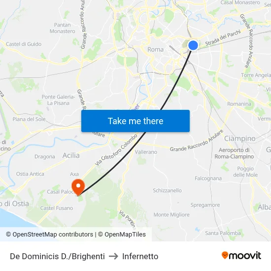 De Dominicis D./Brighenti to Infernetto map