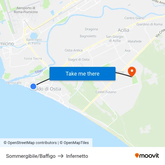 Sommergibile/Baffigo to Infernetto map