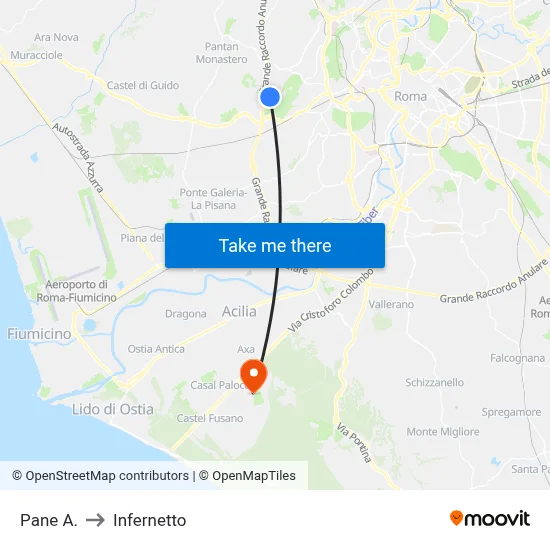 Pane A. to Infernetto map