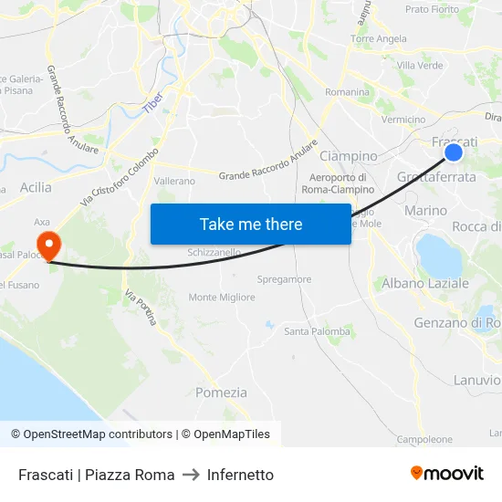 Frascati | Rome Square to Infernetto map