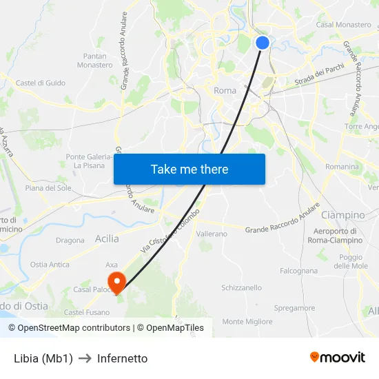 Libia (MB1) to Infernetto map