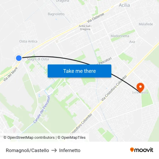 Romagnoli/Castle to Infernetto map