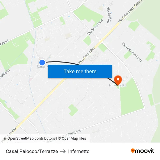 Casal Palocco/Terraces to Infernetto map