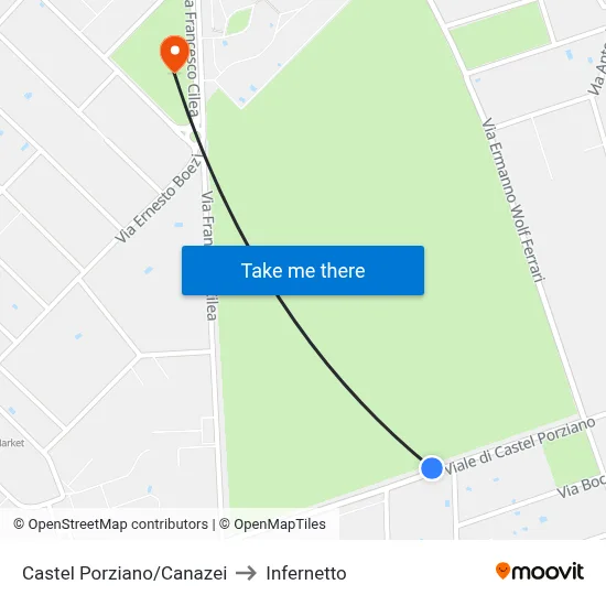 Castel Porziano/Canazei to Infernetto map