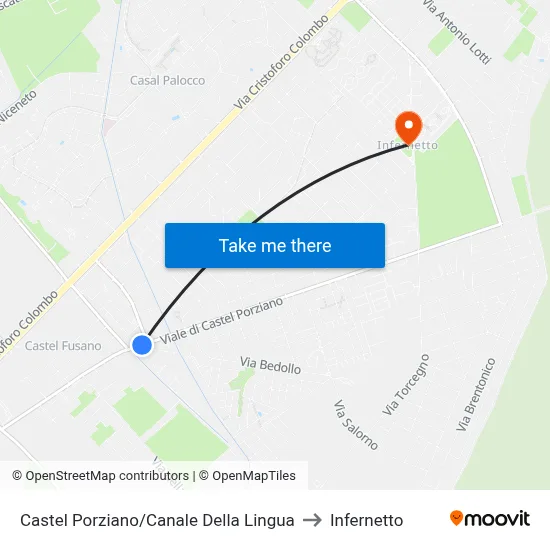 Castel Porziano/Canale Della Lingua to Infernetto map