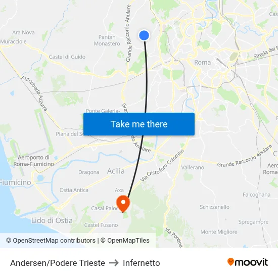Andersen/Podere Trieste to Infernetto map