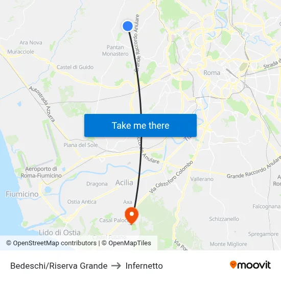 Bedeschi/Riserva Grande to Infernetto map
