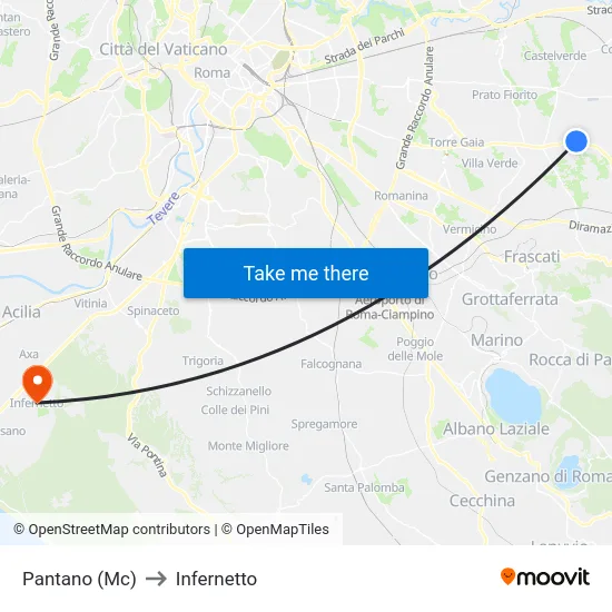 Pantano (Mc) to Infernetto map