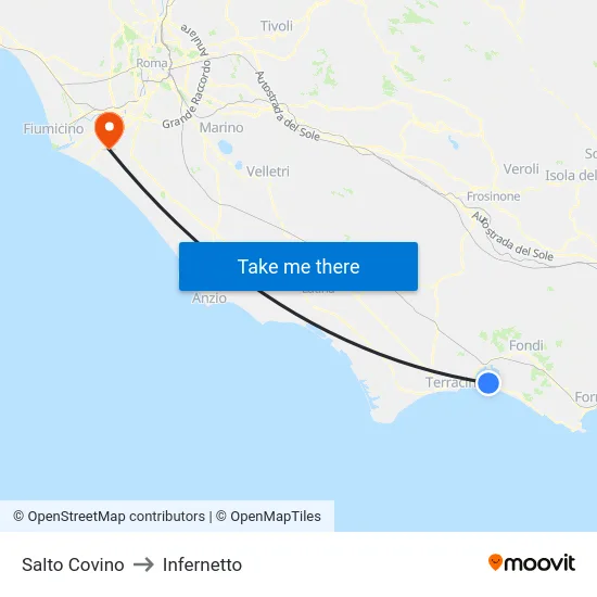 Salto Covino to Infernetto map
