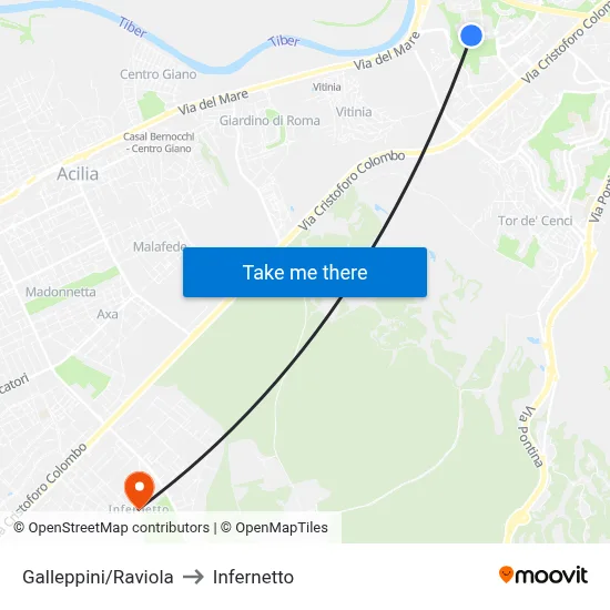 Galleppini/Raviola to Infernetto map