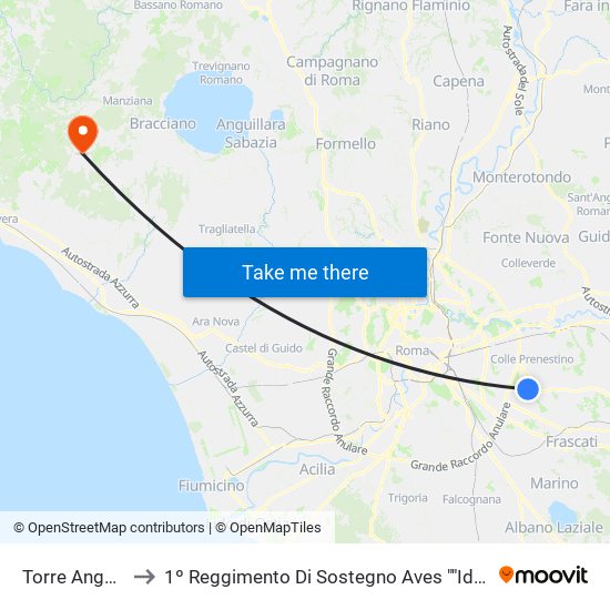 Torre Angela to 1º Reggimento Di Sostegno Aves ""Idra"" map