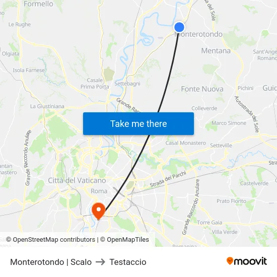 Monterotondo | Scalo to Testaccio map