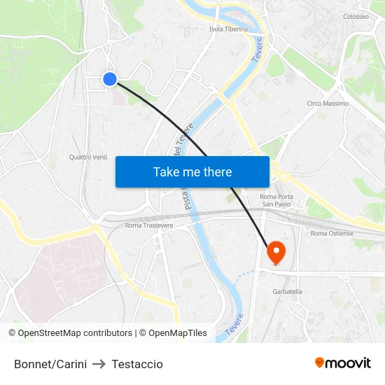 Bonnet/Carini to Testaccio map