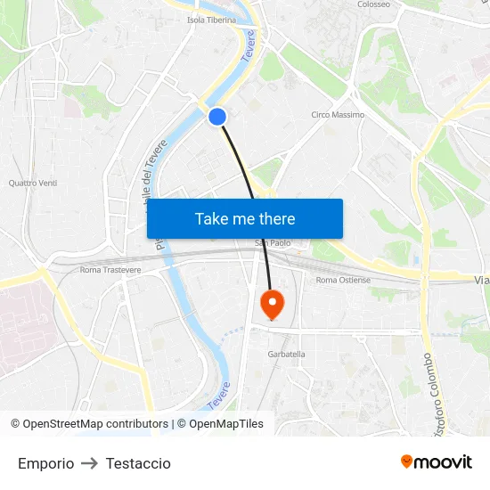 Emporio to Testaccio map