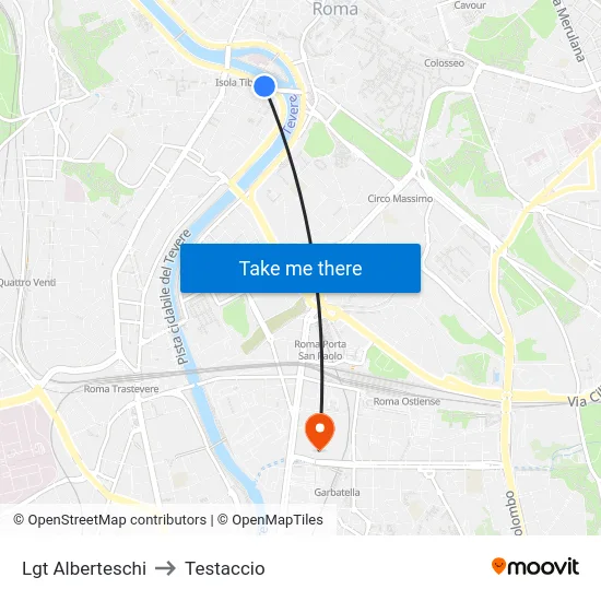 Lgt Alberteschi to Testaccio map