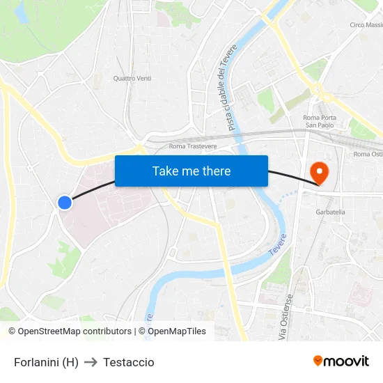 Forlanini (H) to Testaccio map