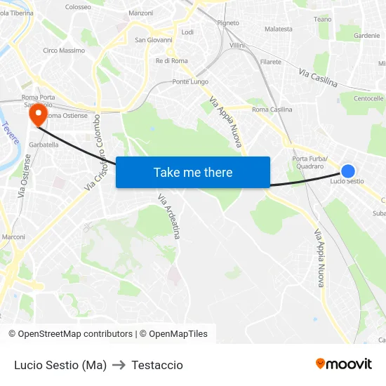 Lucio Sestio (Ma) to Testaccio map