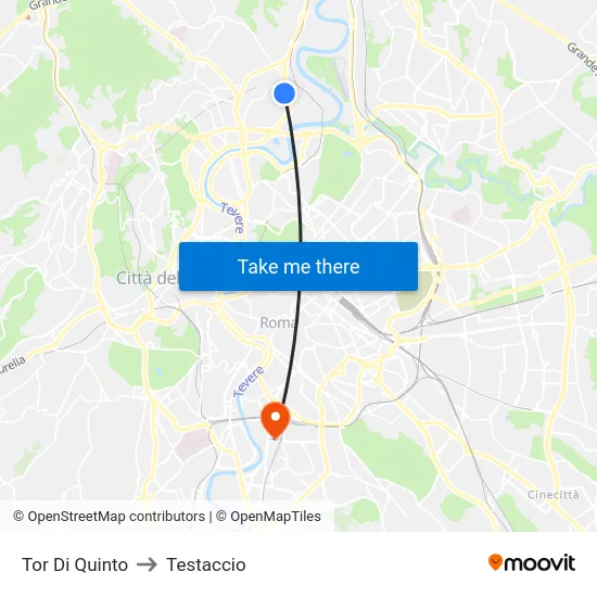 Tor Di Quinto to Testaccio map