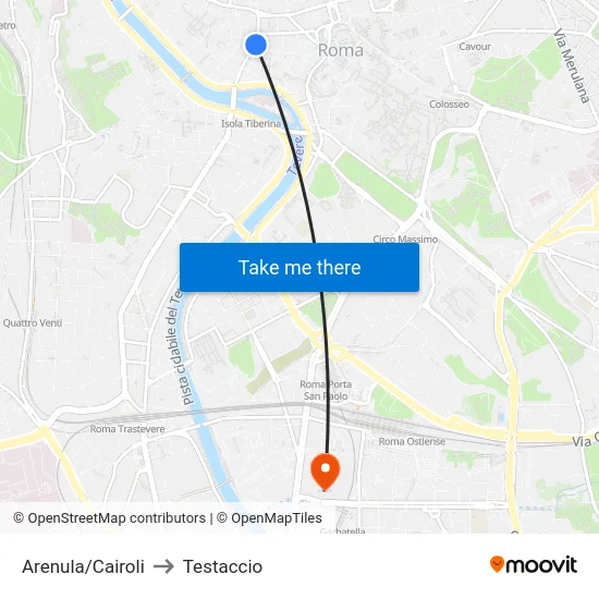 Arenula/Cairoli to Testaccio map
