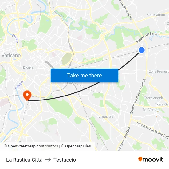 La Rustica Città to Testaccio map