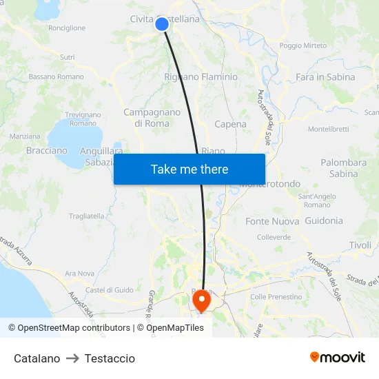 Catalano to Testaccio map