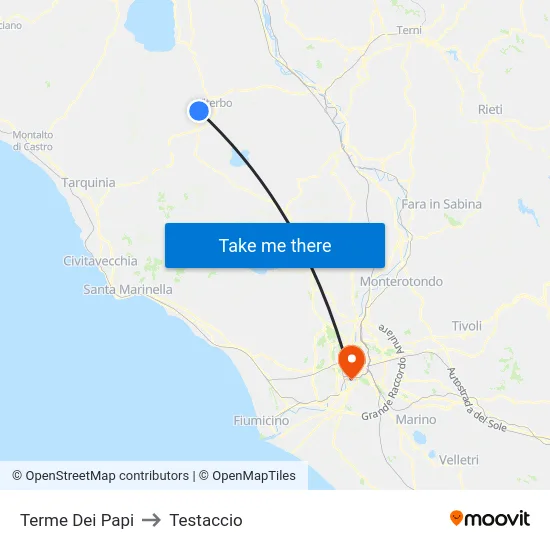 Terme Dei Papi to Testaccio map