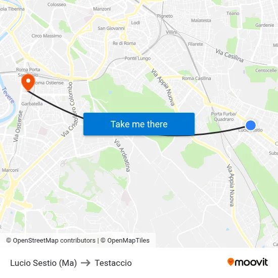 Lucio Sestio (Ma) to Testaccio map
